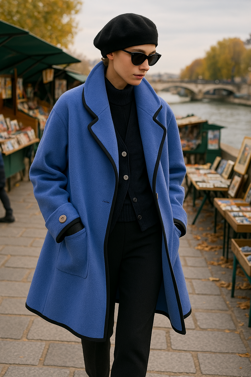 Naya | Manteau chic à col contrasté pour femme
