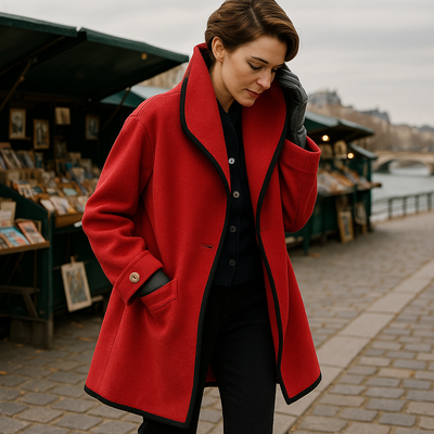 Naya | Manteau chic à col contrasté pour femme