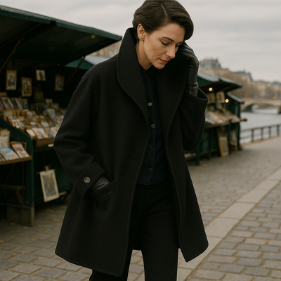 Naya | Manteau chic à col contrasté pour femme