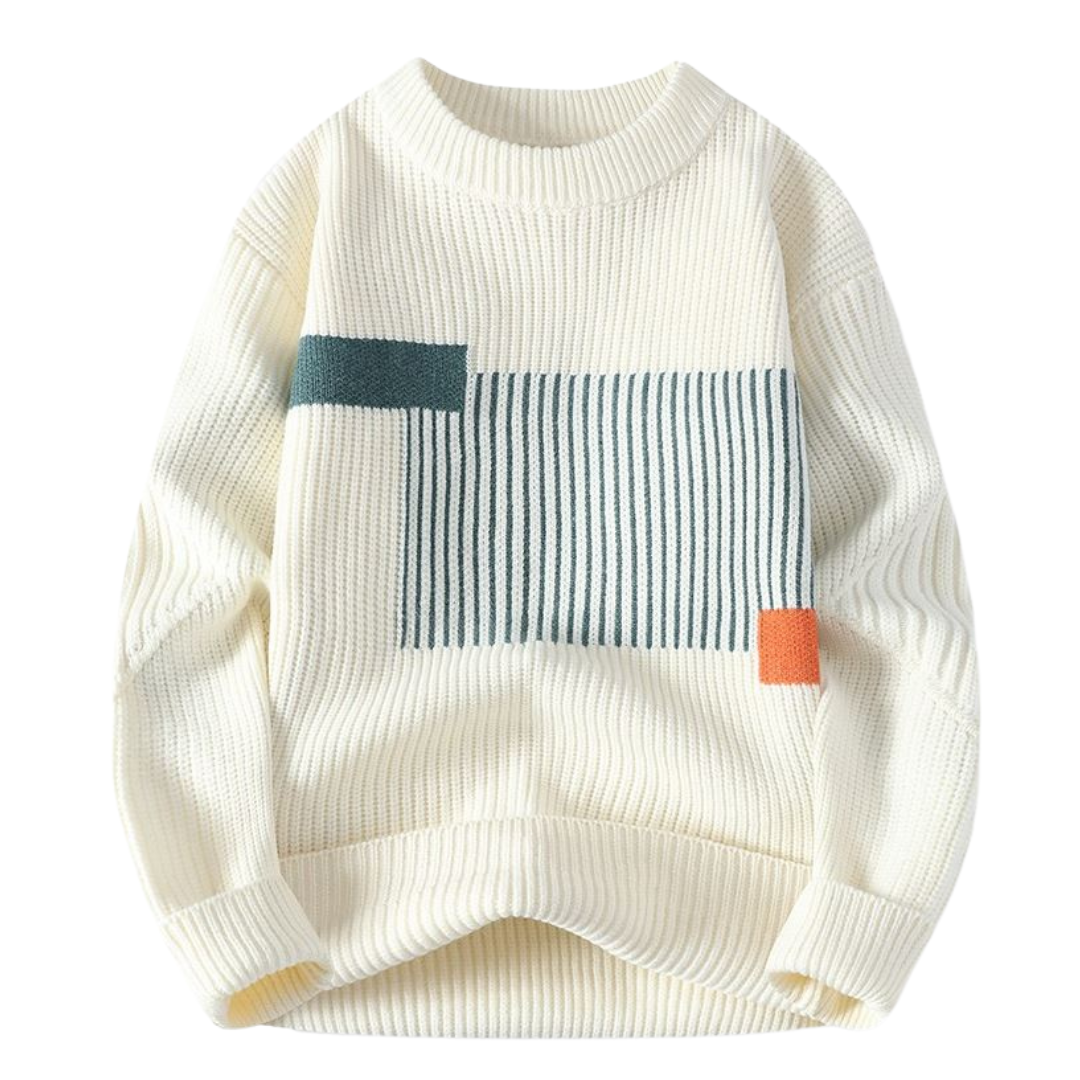 Pull avec Bloc de Couleurs Géométrique