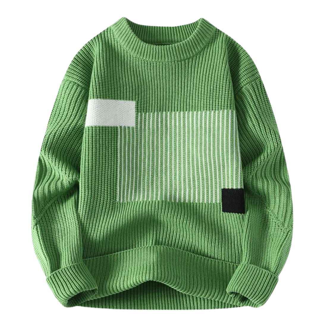 Pull avec Bloc de Couleurs Géométrique