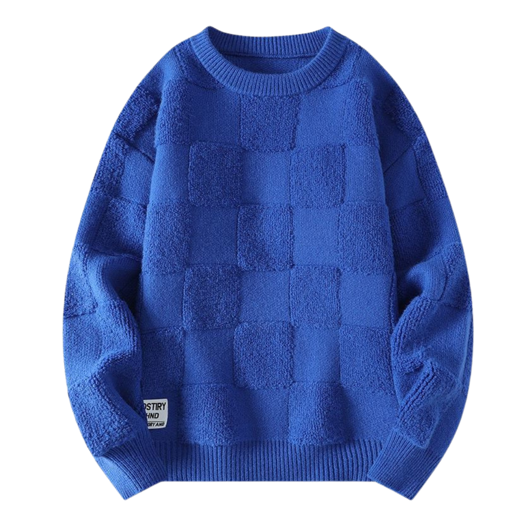 Pull Unique à Motif Damier