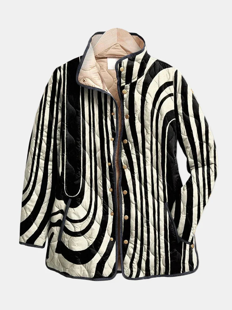 Soraya | Veste Matelassée Décontractée avec Design Géométrique Abstrait