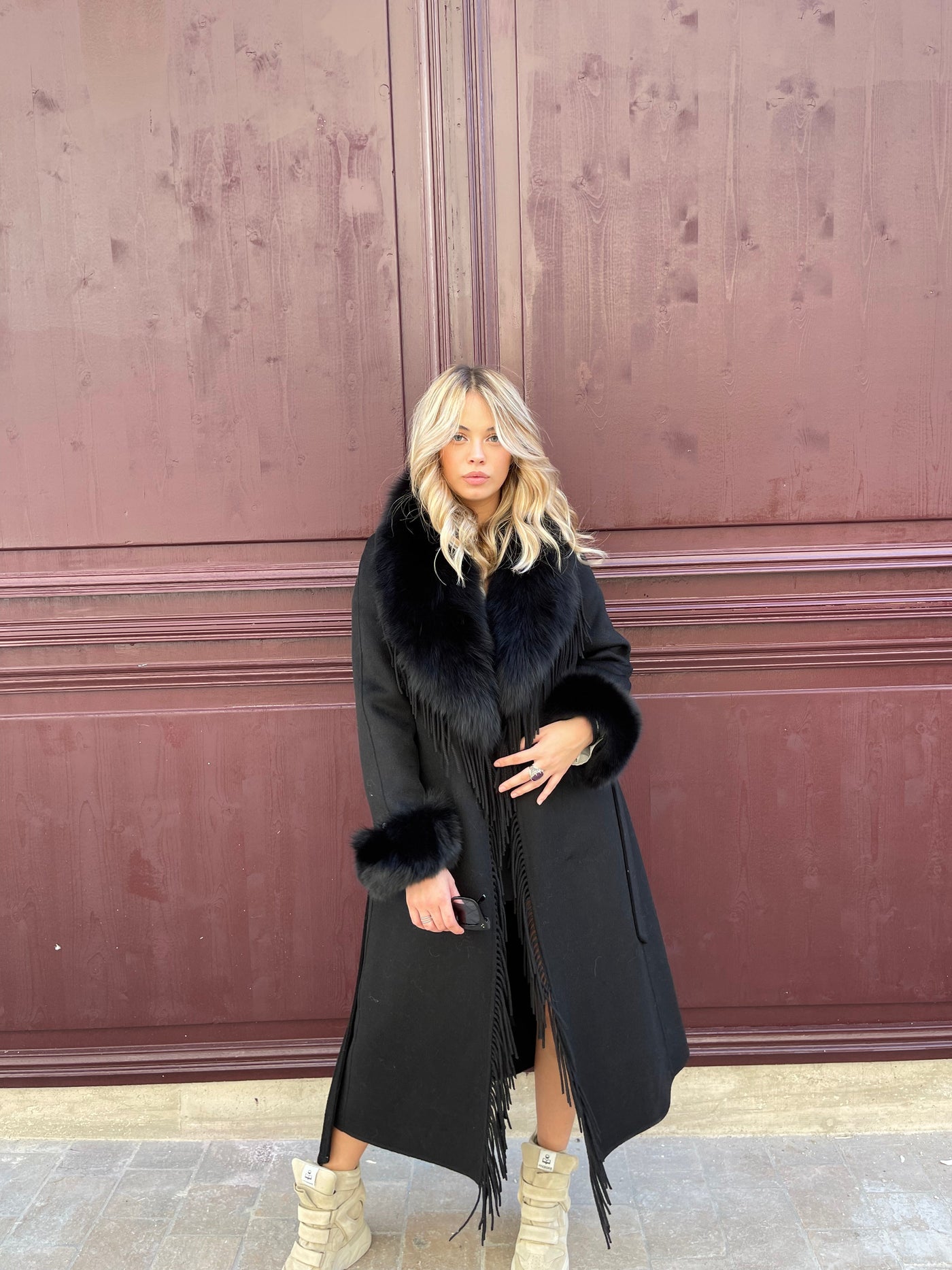 Hela - Cashmere Coat long à franges