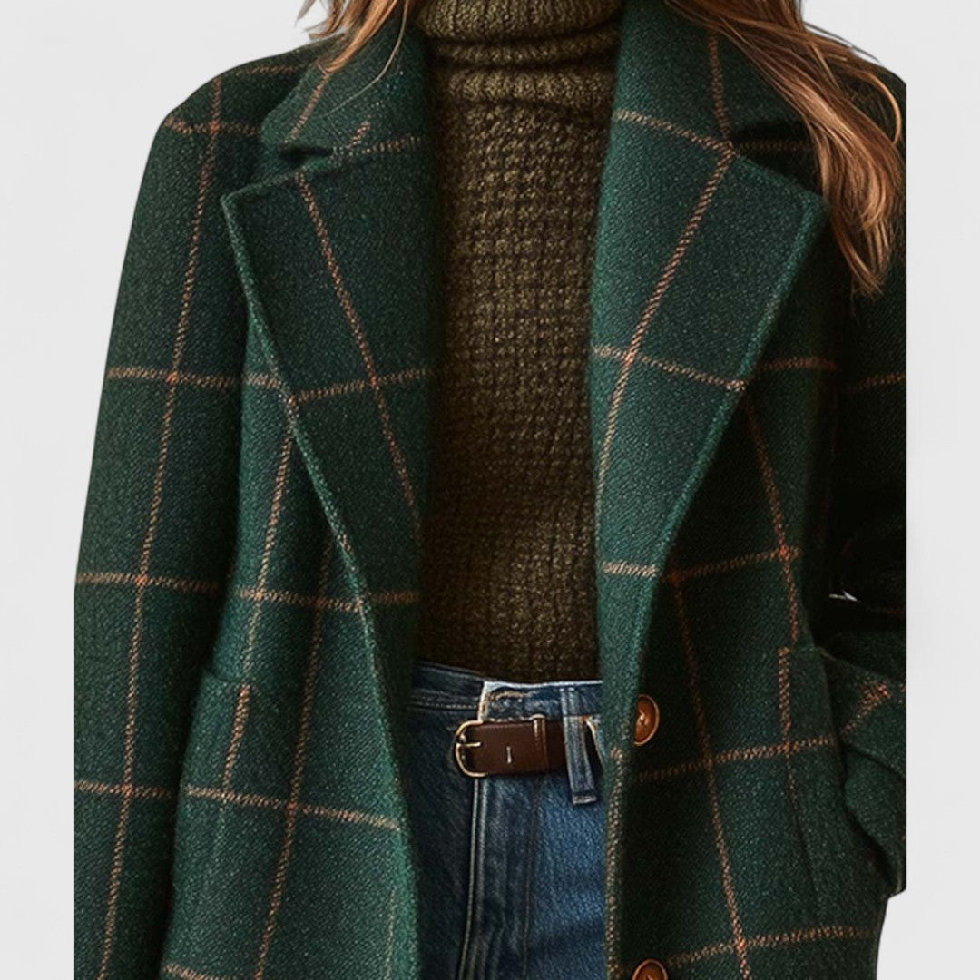 Hazel™ | Vintage Style Check Coat