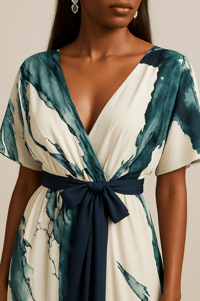 Nayla™ | Robe Longue à Imprimé Aquarelle